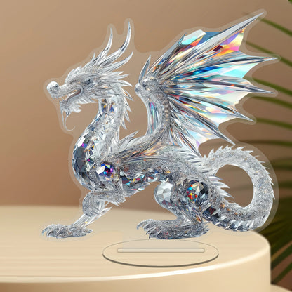 Crystal Dragon 2D Acrylic Ornament Office Home Decoration Ornament