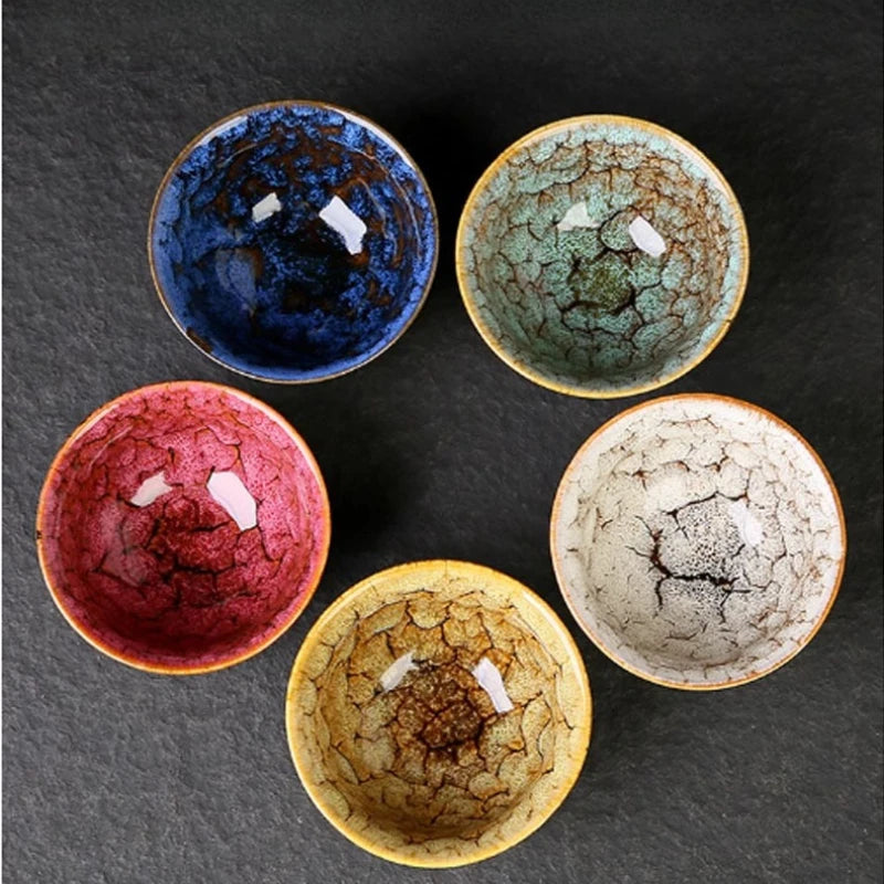 5-piece set 120ml Ceramic Kung Fu Tea Bowl Glazed Tea Cup Pu erh Master Cup Kitchen Tea Set Home Tea Set Accessories