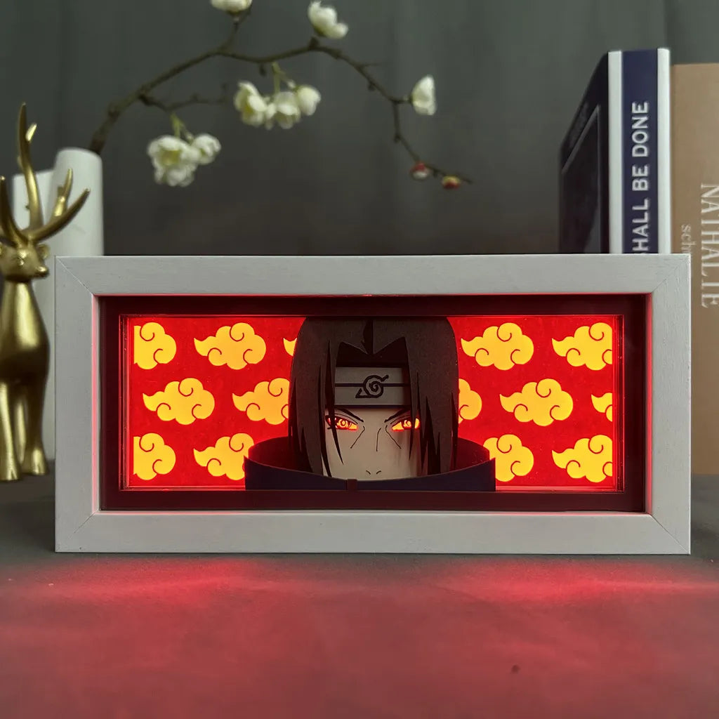 3D Anime LED Light Box Naruto Uzumaki Gaara Uchiha Obito Itachi Action Figure Toys Room Decoration Lamp Shippuden Kids Gift
