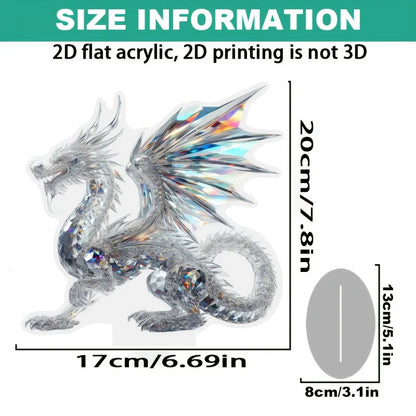 Crystal Dragon 2D Acrylic Ornament Office Home Decoration Ornament