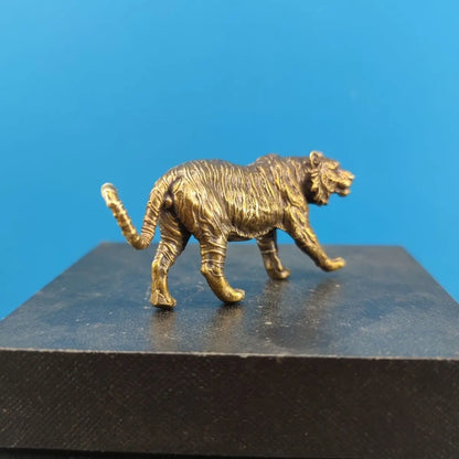 Miniature Brass Tiger Ornament Creative Animal Ornament Crafts Art Desktop Statues Modern Home Decor Item