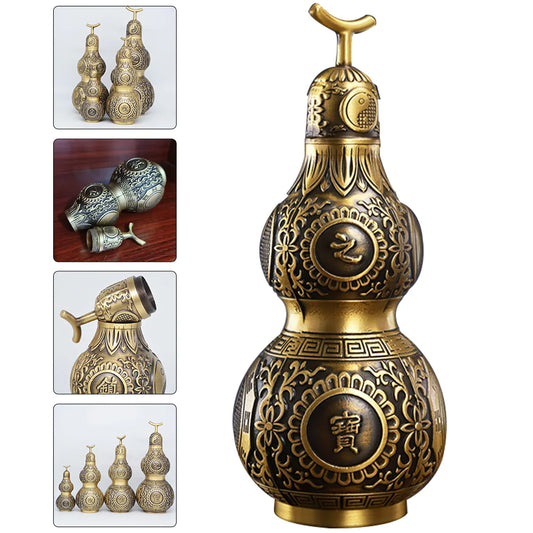 Gourd Decorations Wealth Statue Ornament Household Adorn Figurine Brass Craft Chinese Home