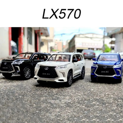 1:24 Metal LX570 LX600 Cars Miniature Models 6 Doors Opened Off-road SUV Diecast Toy Light Music Toys for Boys Festival Presents