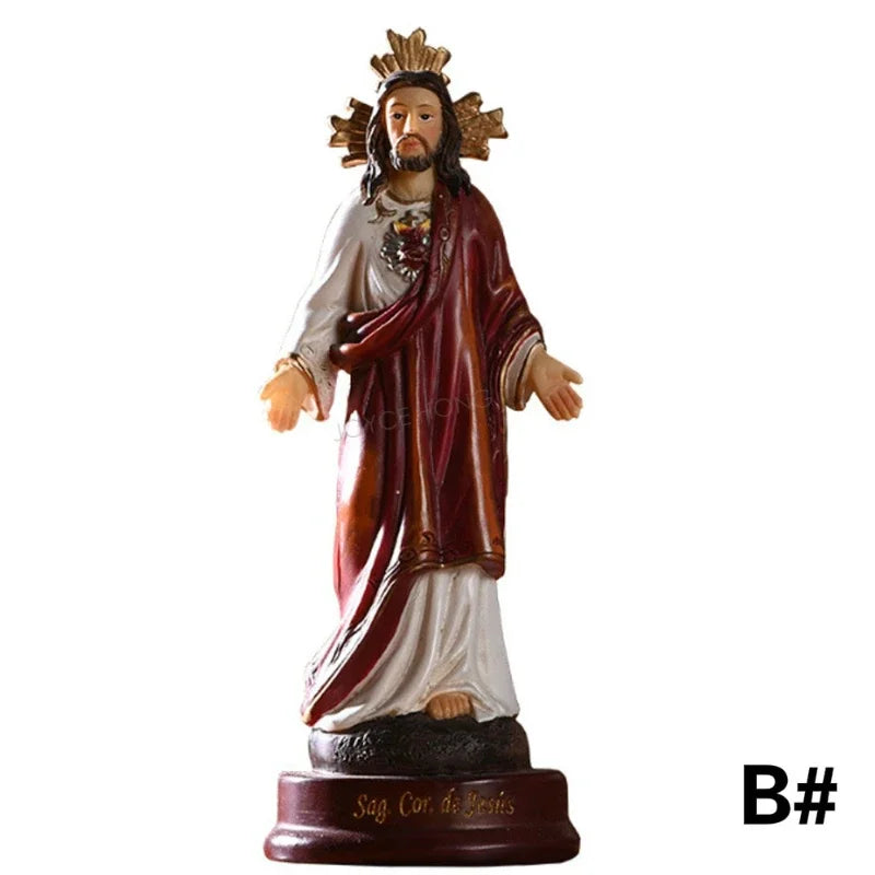 1pc Blessed Saint Virgin Mary Sculpture Jesus Christ Tabletop Statue Figurine Our Lady of Lourds Statue Figures