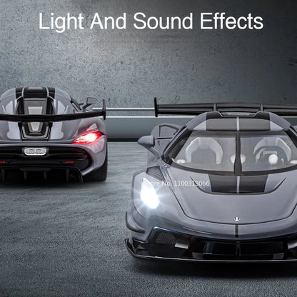 1/22 Scale Jesko Metal Toys Car Diecast Models Wheel Pull Back Vehicles 4 Doors Can Opened Sports Cars Kids Children's Day Gifts