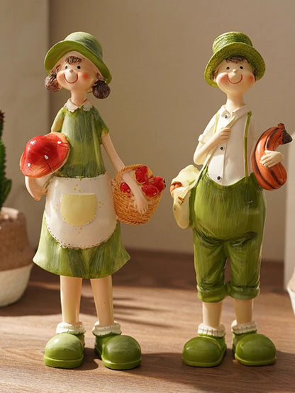 American Country Hanging Feet Couple Doll Resin Figurines Decoration items Outdoor Garden Accessories Courtyard Villa Statue Art