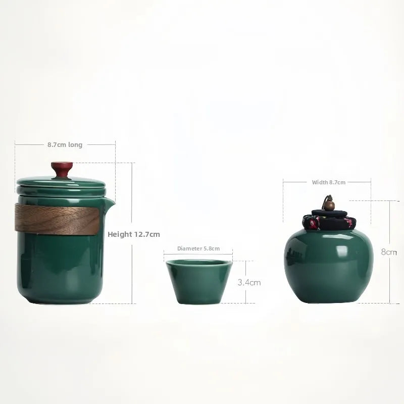 Travel Tea Set, Bowl Lid, Gaiwan,Tea Cup, Outdoor Kung Fu Tea Set, Portable Kuaike Cup, Sheep Fat Jade White Porcelain Gift