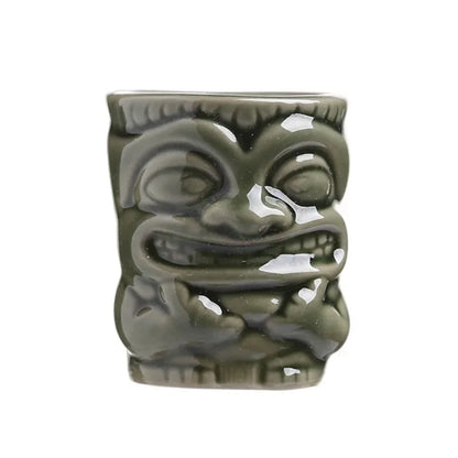 Figurine de conteneur 50ml, tasse Tiki créative hawaïenne, Mini tasse de masque en céramique de luxe, vente en gros, cadeau amusant pour ami, décoration de la maison