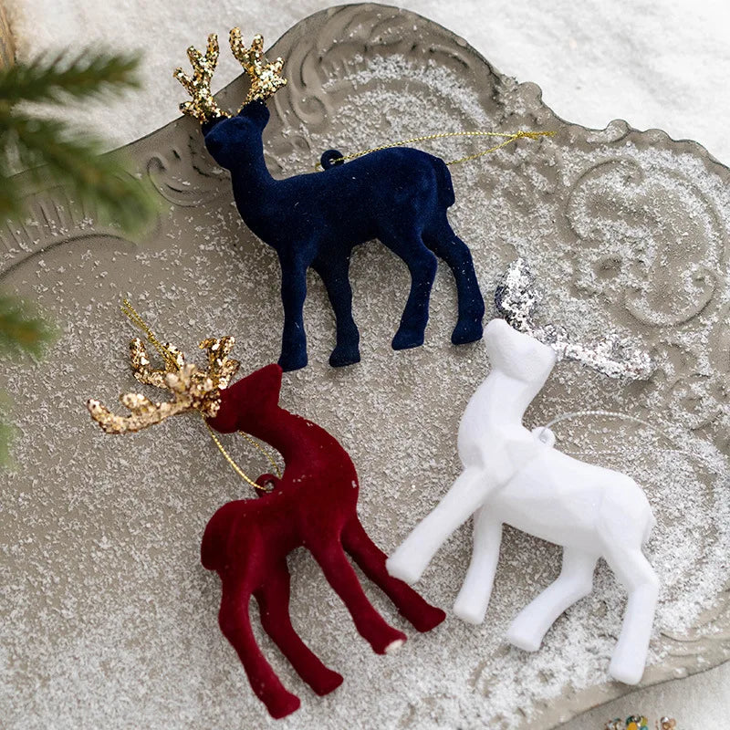 Christmas Elk Decorations Accessories DIY Small Decorative Items for Home Snow Globe Figurine Cute Animal Bear Garden Ornaments