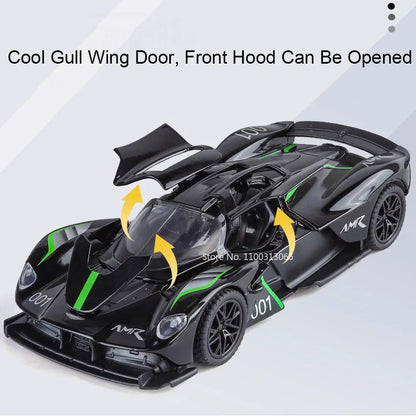 1:32 Alloy Valkyrie Vulcan Toys Models Cars Wheel Pull Back Miniature Car with Light Music Supercar for Boys Collection Gifts