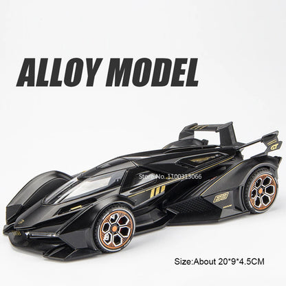 1:22 Lambor V12 GT P1 GTR Toys Models Alloy Diecast Cars Doors Opened Sports Car Rubber Tires Miniature Vehicle Toddler Gifts