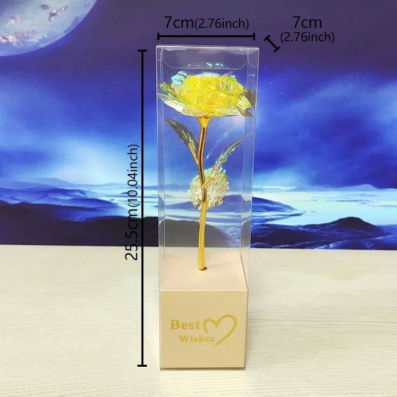 Galaxy Rose Eternal 24K Gold Flower Foil Plastic Artificial Roses Forever Love Wedding Decor Lover Roses Creative Gift Decor