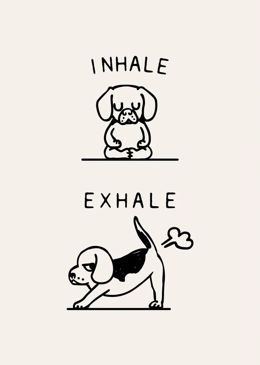 Inhale Exhale Poster Llama Sloth Husky Bulldog Dachshund Canvas Printing For Home Living Room Wall Decoration Frameless Painting