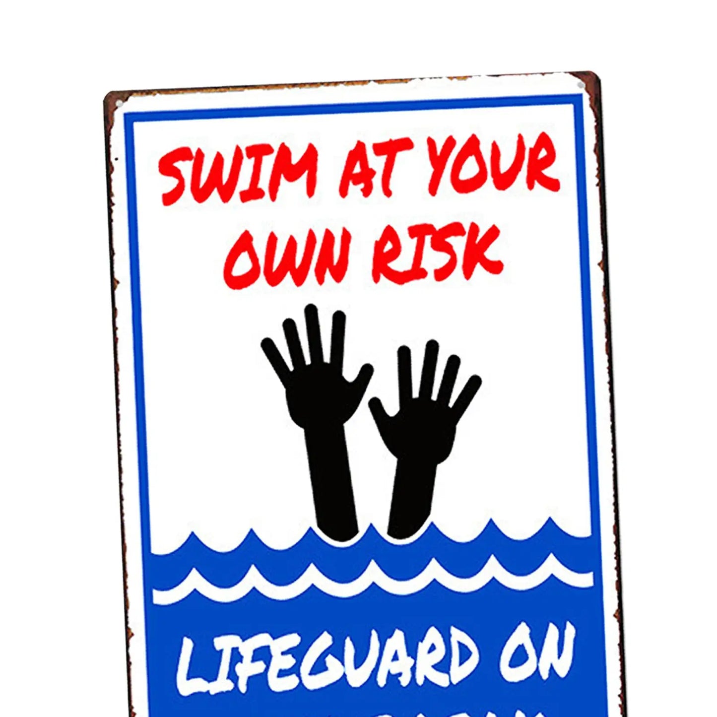 Swimming at Your Risk Risks Pool Pool Pool Sign Plate Plate Plate for Gardens Lakeside Beach