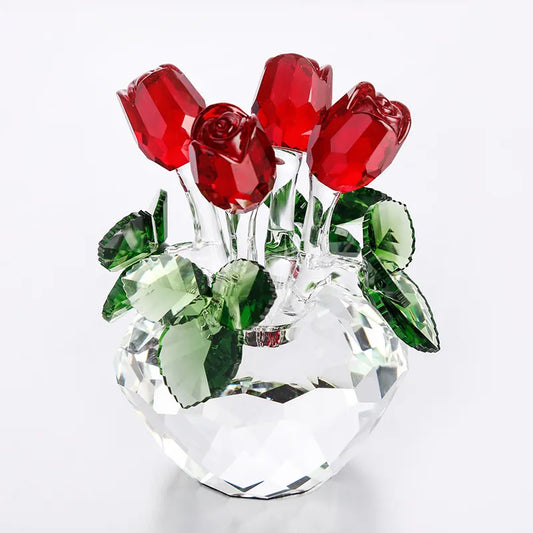 Lovely Car Perfume Holder Wholesale Crystal Rose Car Accessories Ornaments Living Room Decoration  Office Decoration  Vintage