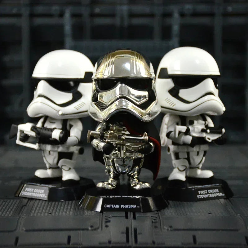 12 cm Star Wars Q Edition Darth Vader White Stormtrom Handmodell kann den Kopf schütteln Figur Autodekoration Autodekoration Neujahr Gif
