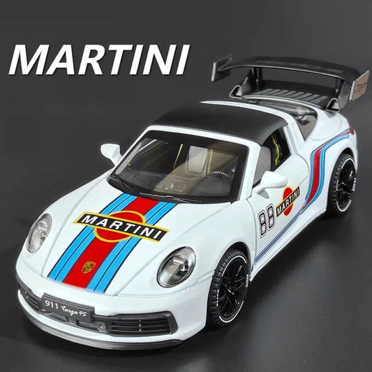 1:32 Martini Subaru Impreza Toys Cars Alloy Models Doors Opened Miniature Supercar Wheel Pull Back Vehicles Child Adult Gifts