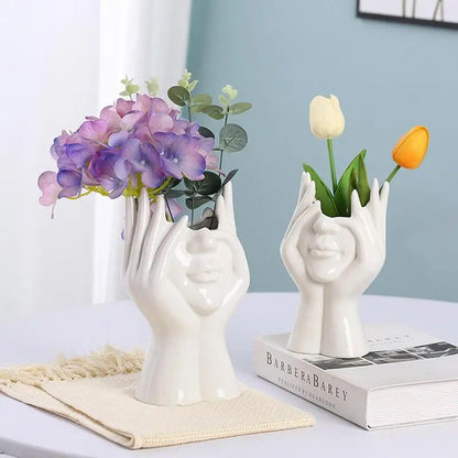 Head Vase Ceramic Face Vase For Decor Art Vase For Home Office Decor Feminist Decor Modern Body Flower Vase Female Body Vase