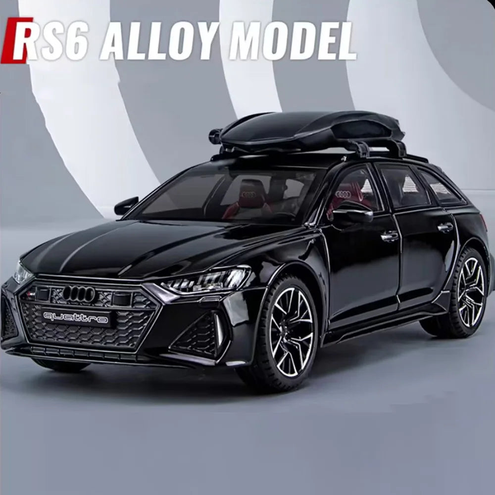 1/24 Scale RS6 Alloy Diecast Car Models Toy 6 Doors Opened Wheel with Pull Back Decoration Cars Kids  Boys Gifts Presents