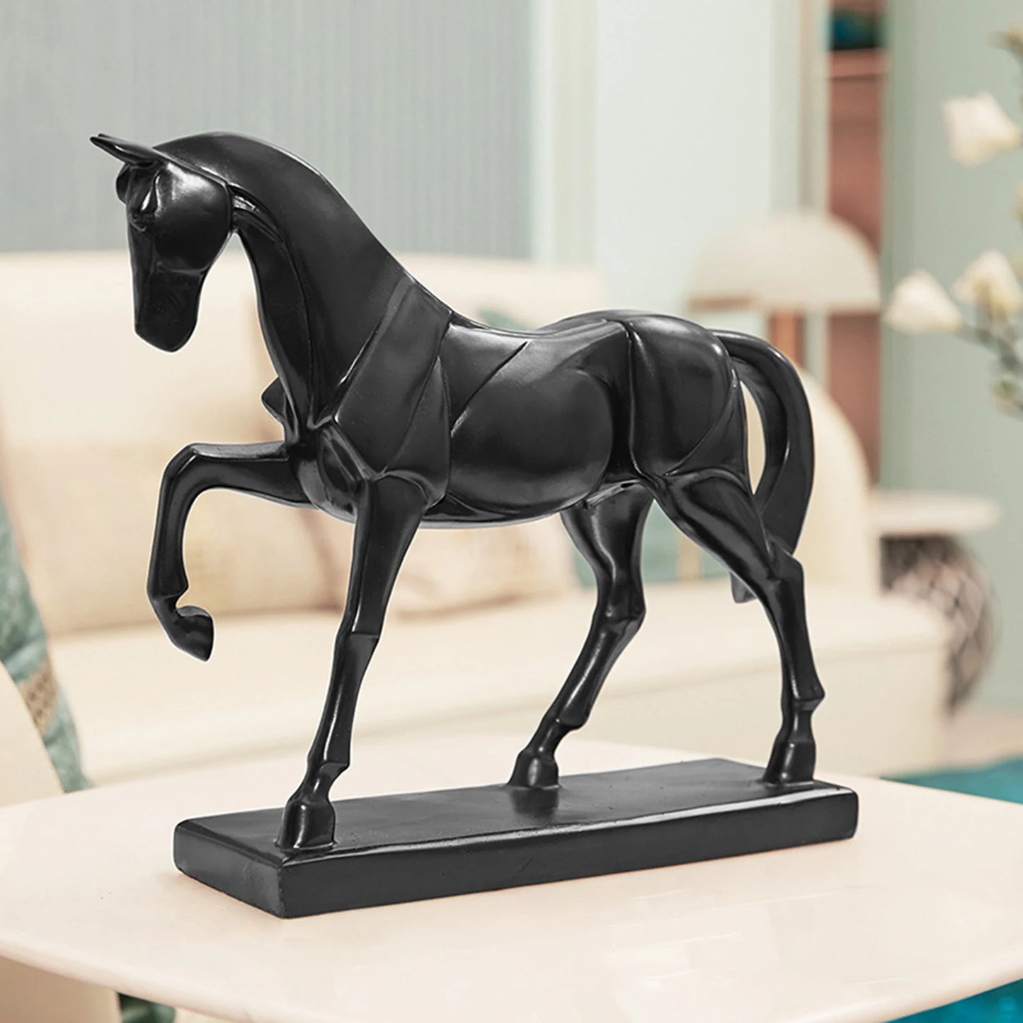 Horse Statue Figurines Animal Model Desktop Figurine Resin Animal Model Horse Figurines for Office Decoration Garden