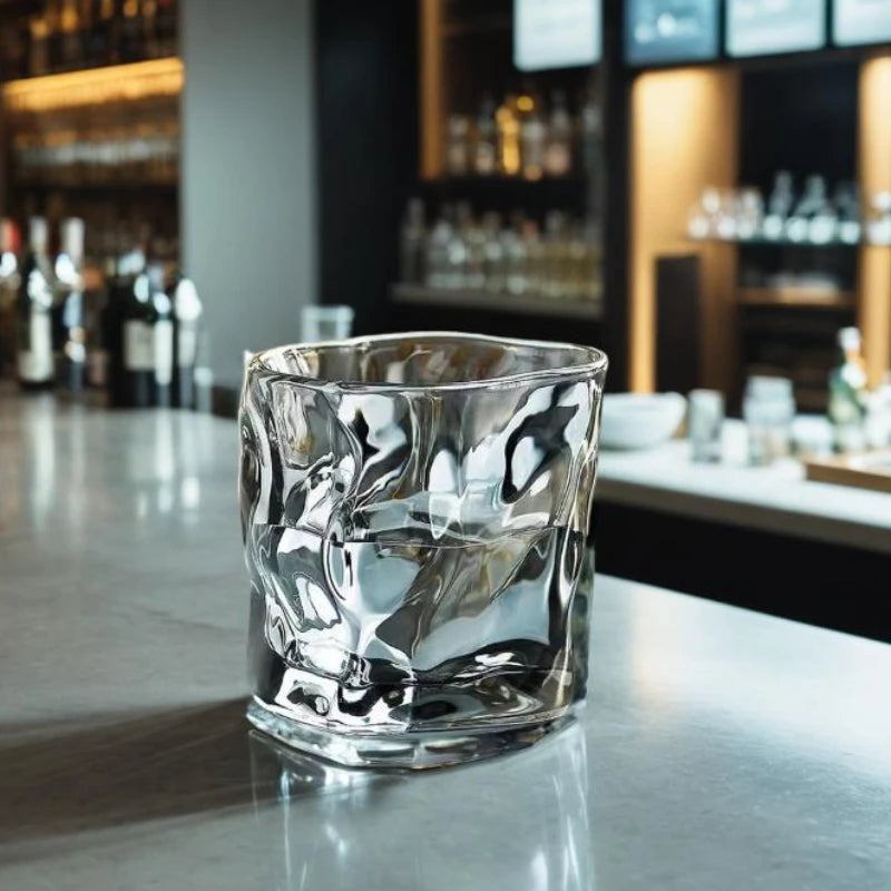 200ML Korean Creative Ins Twisted Glass Cup Juice Drink Coffee Mug Cup Wave Pattern Colorful Glass Handmade Bar Drinkware