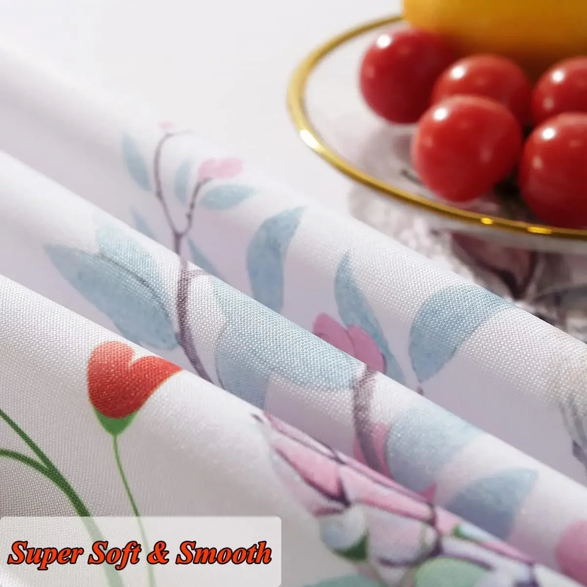 Easter Tablecloth Rectangle Table Washable Spring Table Cover Printed with Colorful Easter Eggs Bunnies Dining Table Party Decor