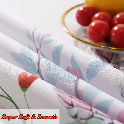 Easter Tablecloth Rectangle Table Washable Spring Table Cover Printed with Colorful Easter Eggs Bunnies Dining Table Party Decor