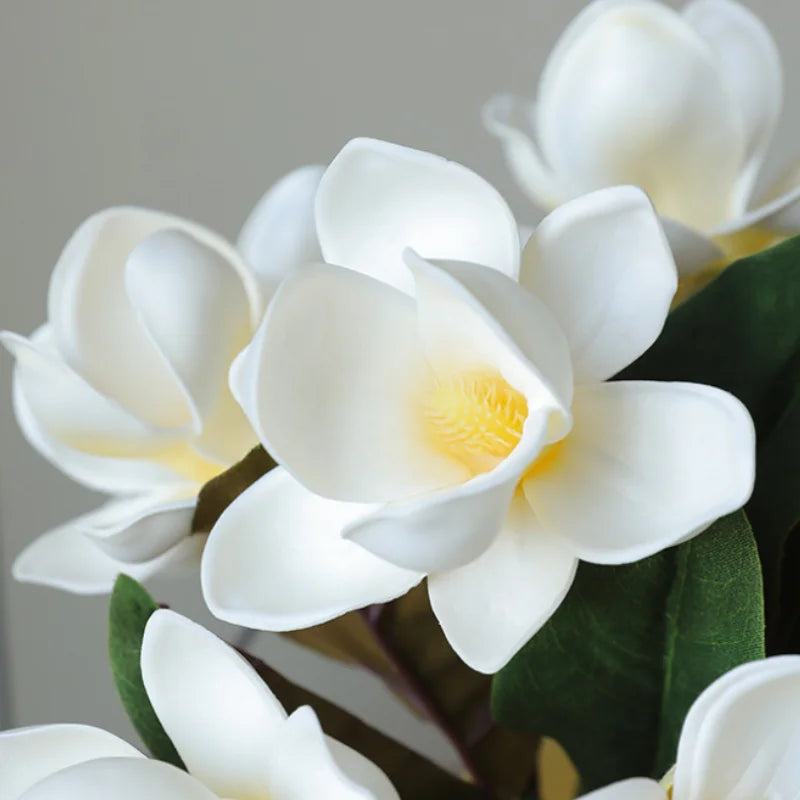 33CM New Chinese Style Artificial 3-Branch Bundle Magnolia Flower Home Decoration Living Room Dining Table Decoration