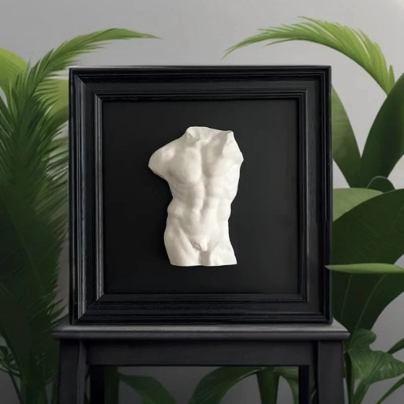 Retro Roman Torso Sculpture Three-Dimensional Relief Modern Minimalist Decorative Painting Desktop Photo Frame Ornament Gift