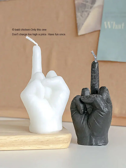 Home decoration ornaments victory gesture finger shaped scented candles funny guest gift candles modern creative birthday gifts