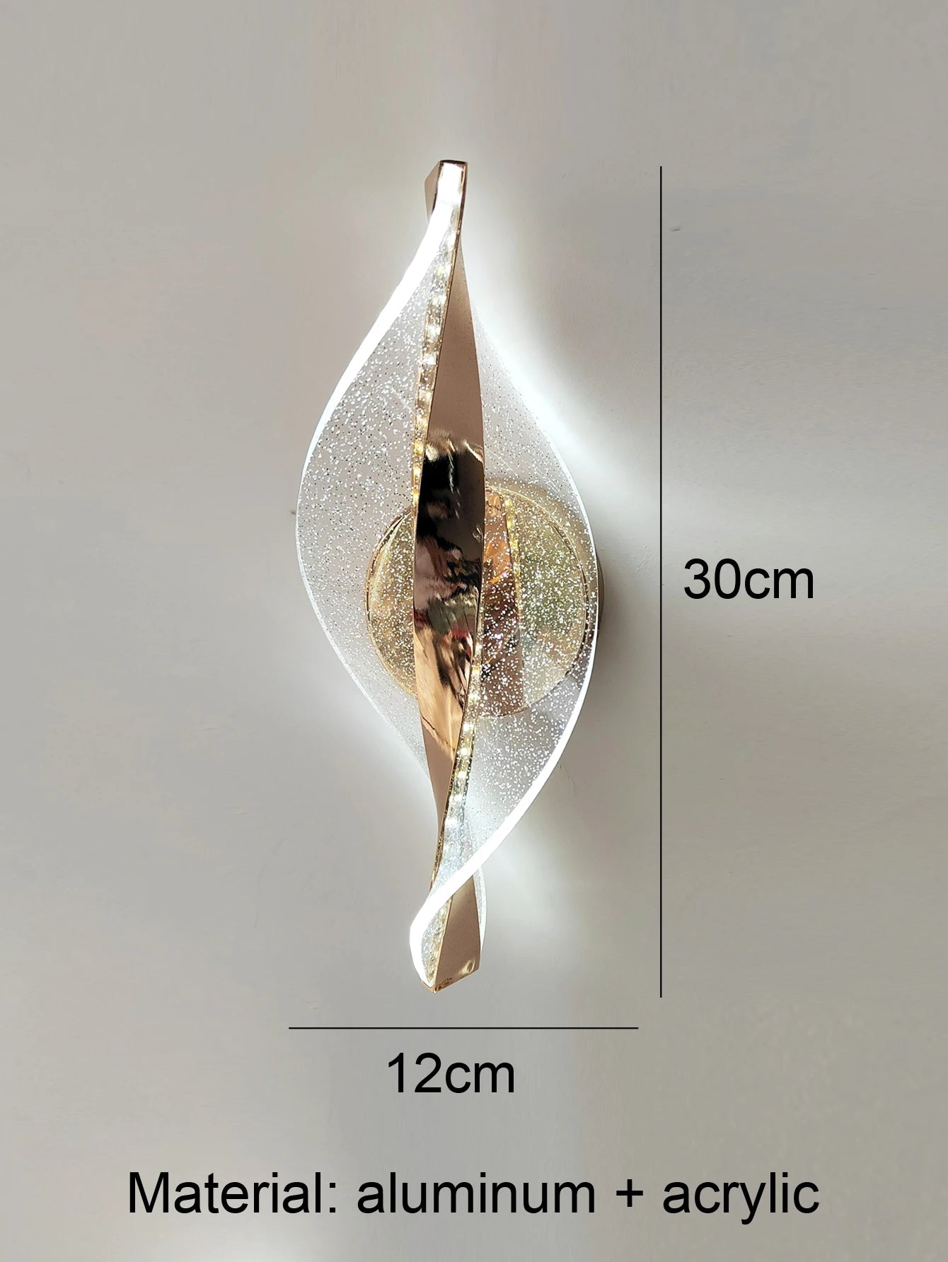 1pc/2pc LED Light Luxury Gold/Black Acrylic Wall Sconce for decorating living room back wall,bedroom bedside home decor lighting