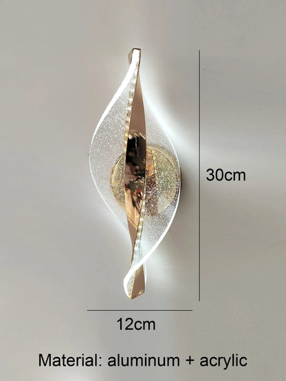 1pc/2pc LED Light Luxury Gold/Black Acrylic Wall Sconce for decorating living room back wall,bedroom bedside home decor lighting