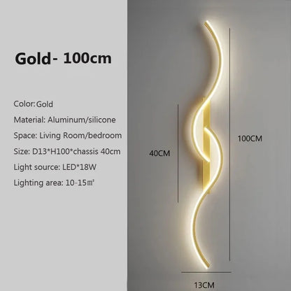 Modern LED Wall Sconce Strip Aluminum Wall Lamp 60/80/100CM For Bedroom Bedside Living Room Background Decor Lighting Fixtures