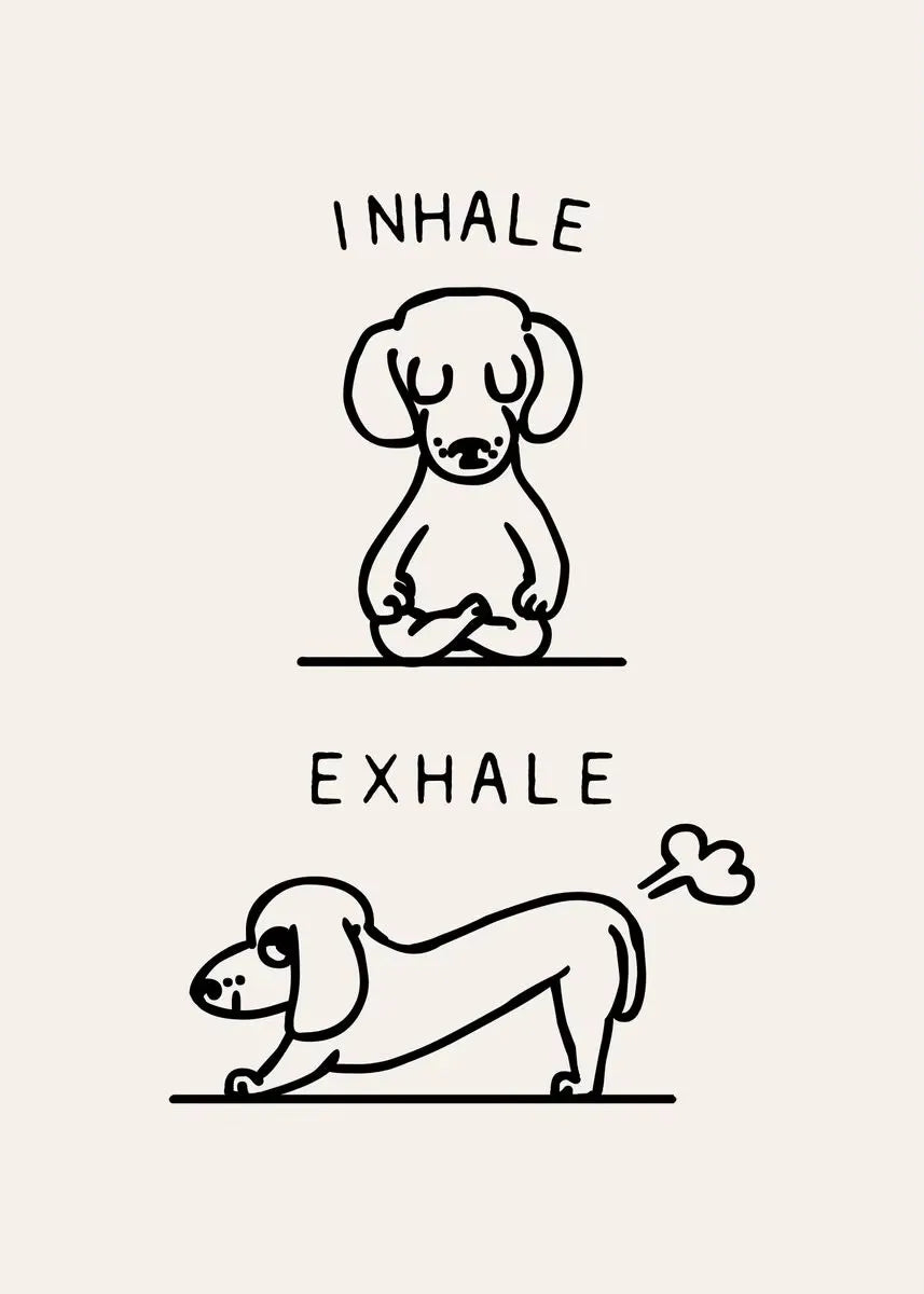 Inhale Exhale Poster Llama Sloth Husky Bulldog Dachshund Canvas Printing For Home Living Room Wall Decoration Frameless Painting