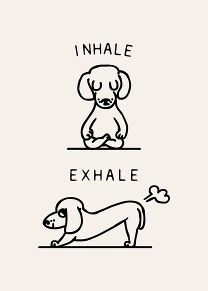 Inhale Exhale Poster Llama Sloth Husky Bulldog Dachshund Canvas Printing For Home Living Room Wall Decoration Frameless Painting
