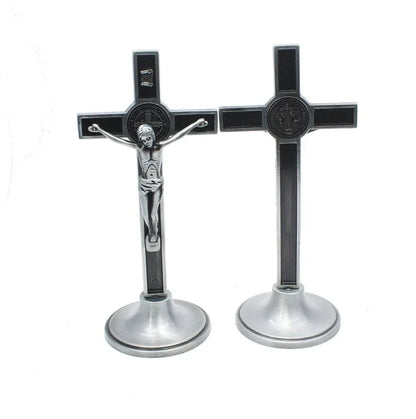 Support de Crucifix en croix, 1 pièce, Statue de jésus catholique, Figurine de prière religieuse, décoration d'église, décor de voiture, de maison, de chapelle