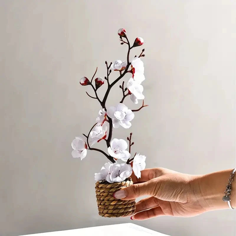 Multi Colored Artificial Flower Bonsai Plum Blossom Simulation Flower Bonsai White Flower Bonsai Simulation Flower Bonsai
