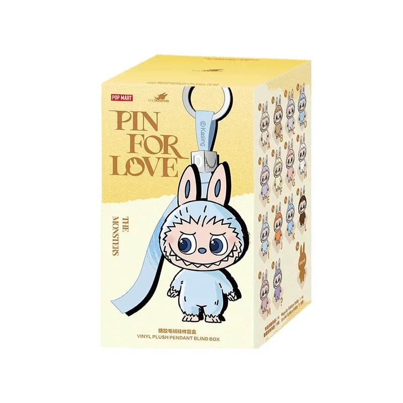 POP MART Labubu The Monsters Pin for Love Series Vinyl Plush Pendant Blind Box Toys Kawaii Anime Action Figure Surprise Mystery