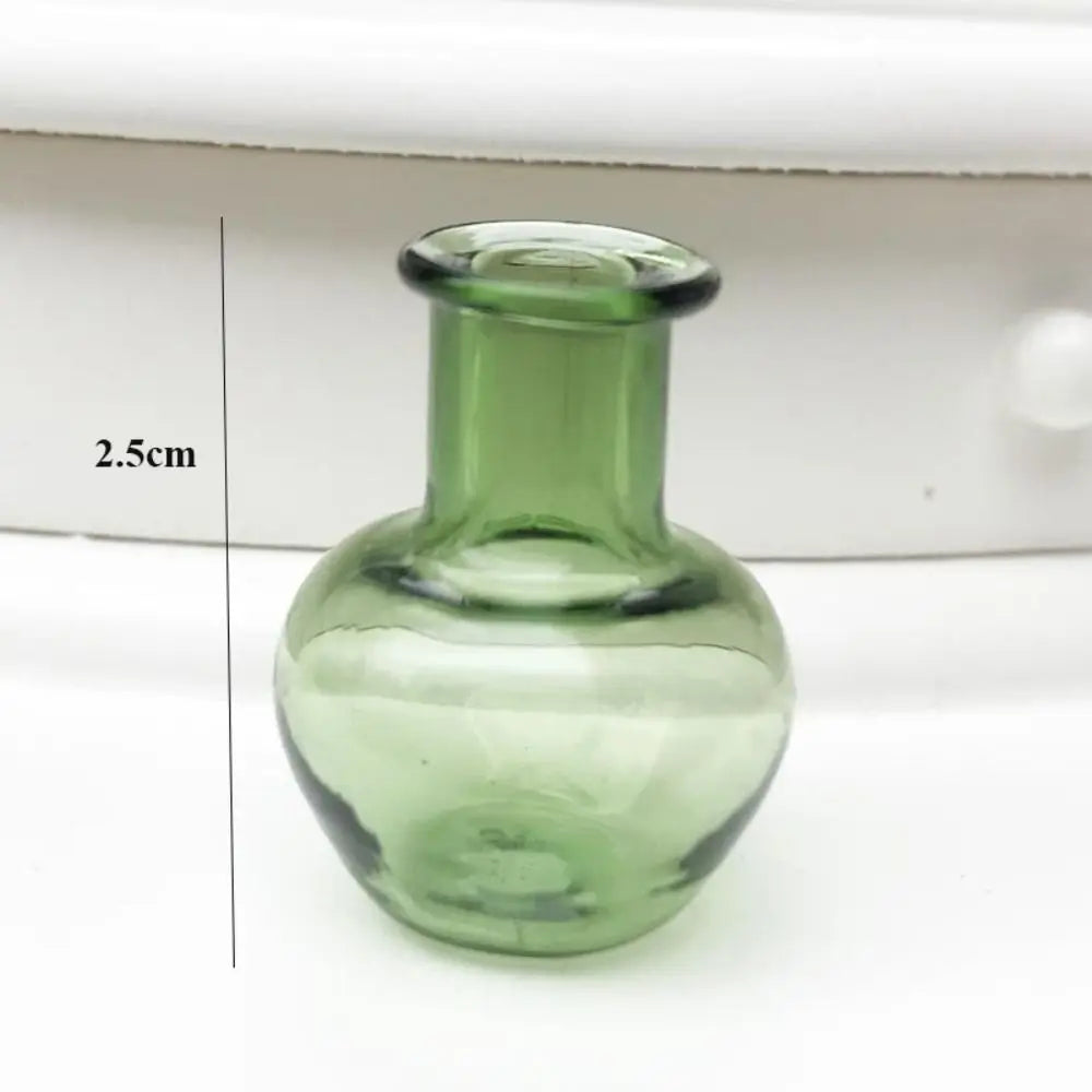 Bunte 1:12 2,5 cm Mini Glasvase handgemachte Puppenhaus Miniaturen Vase Puppenhaus Decora Küche Ornament DIY Zubehör