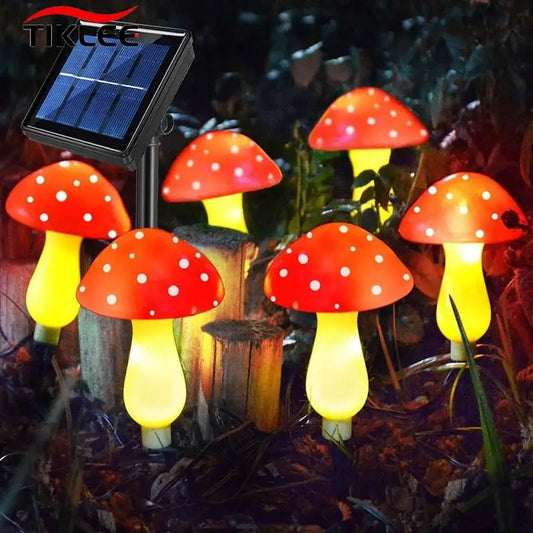 6 heads Solar Mushroom Light Garden Outdoor Waterproof Sunlight Lamps Garden Pathway Easter Halloween Xmas Christmas Decoration