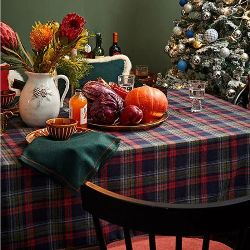 Rectangular Checkered Tablecloth Christmas New Year Holiday Home Dining Tablecloth Picnic Cloth  Round Tablecloth  Nappe Sirene