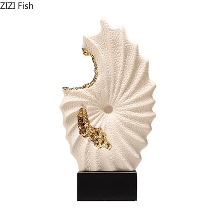 Gilded Ceramic Landscape Feng Shui Ornaments Desk Decoration Mascot Abstract Crafts Room Aesthetics Decor Home Accessories