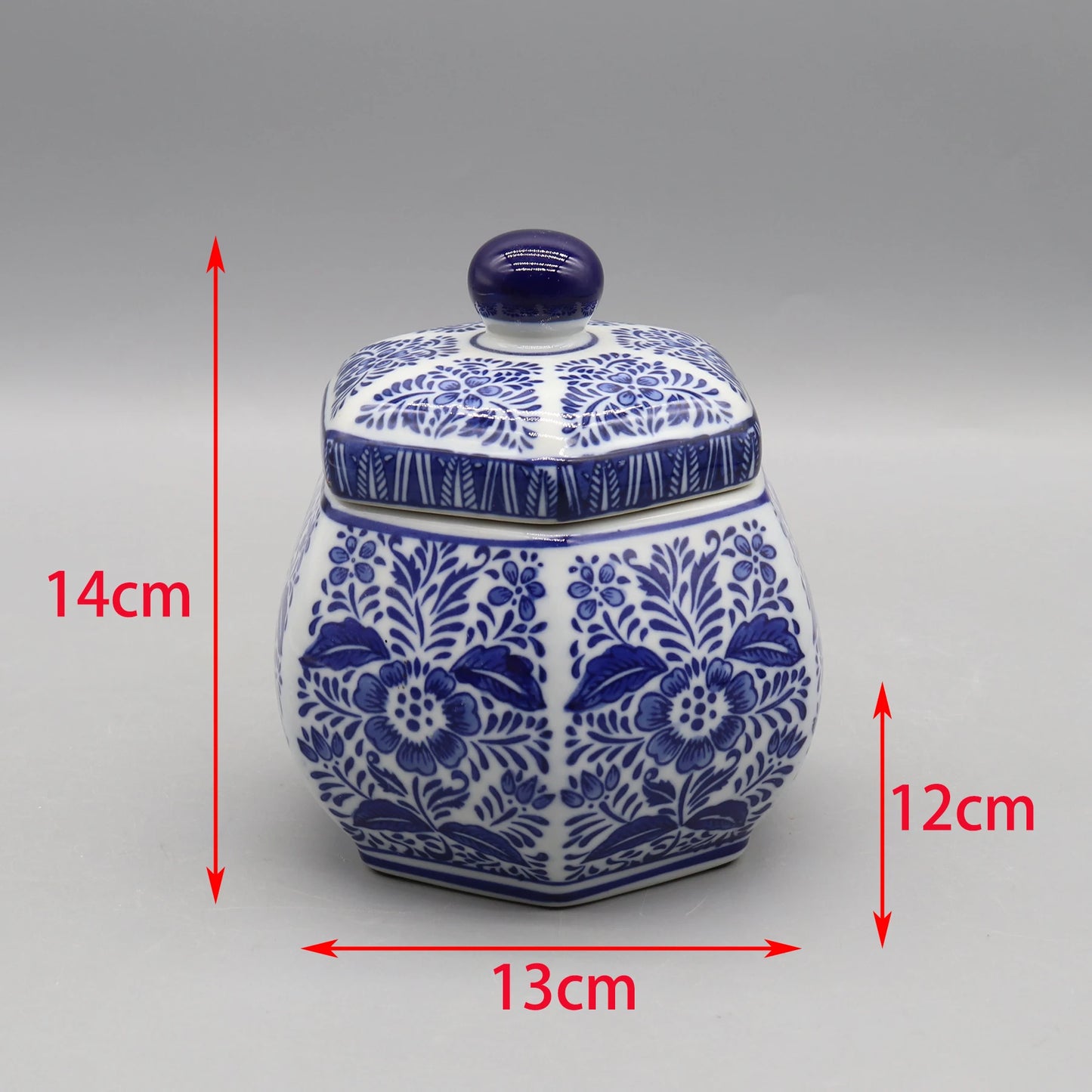 Keramikglas, Vase, sechseckiger Behälter, Heimdekoration