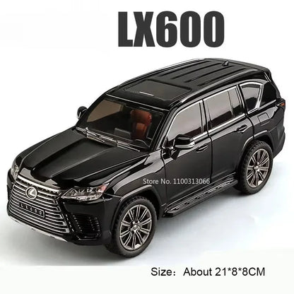 1:24 Metal LX570 LX600 Cars Miniature Models 6 Doors Opened Off-road SUV Diecast Toy Light Music Toys for Boys Festival Presents
