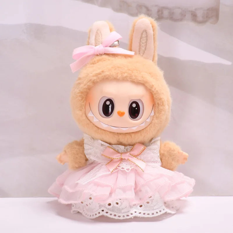 Second generation labubuBU sitting party vinyl blind box LABUBU holiday clothes cute skirt instead of baby clothes cute.