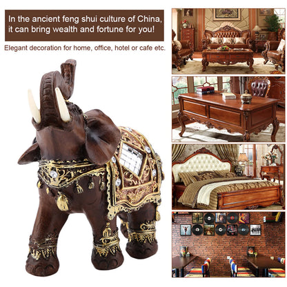 Feng Shui Elephant Lucky Feng Shui Wood Grain Elephant Statue Sculpture Wealth Figurine Gift Home Decoration Elephant Sculpture