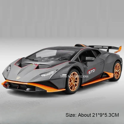1:24 Lambor LP770-4 Huracan STO Toy Model Sports Cars Wheels Turned Miniature Car 4 Doors Opened Vehicle Boys Educational Toys