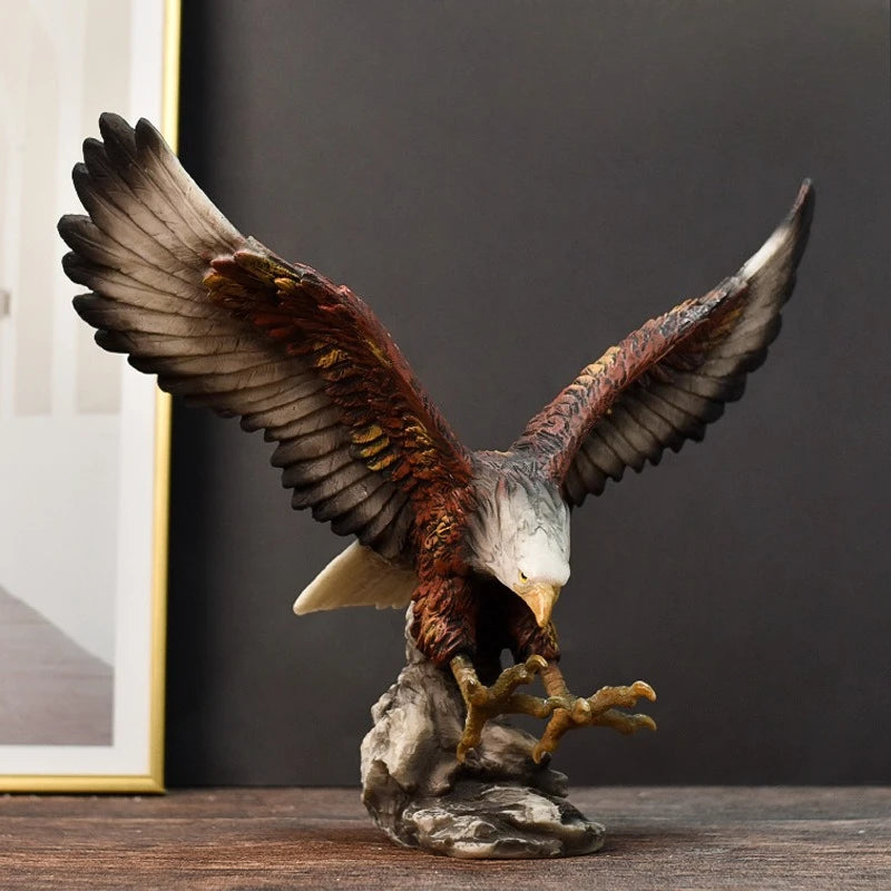 1pc Modern Abstract Resin Eagle Statue Majestic Winged Creature Intricate Detailing Living Room Office Decor Gift 18.5cm