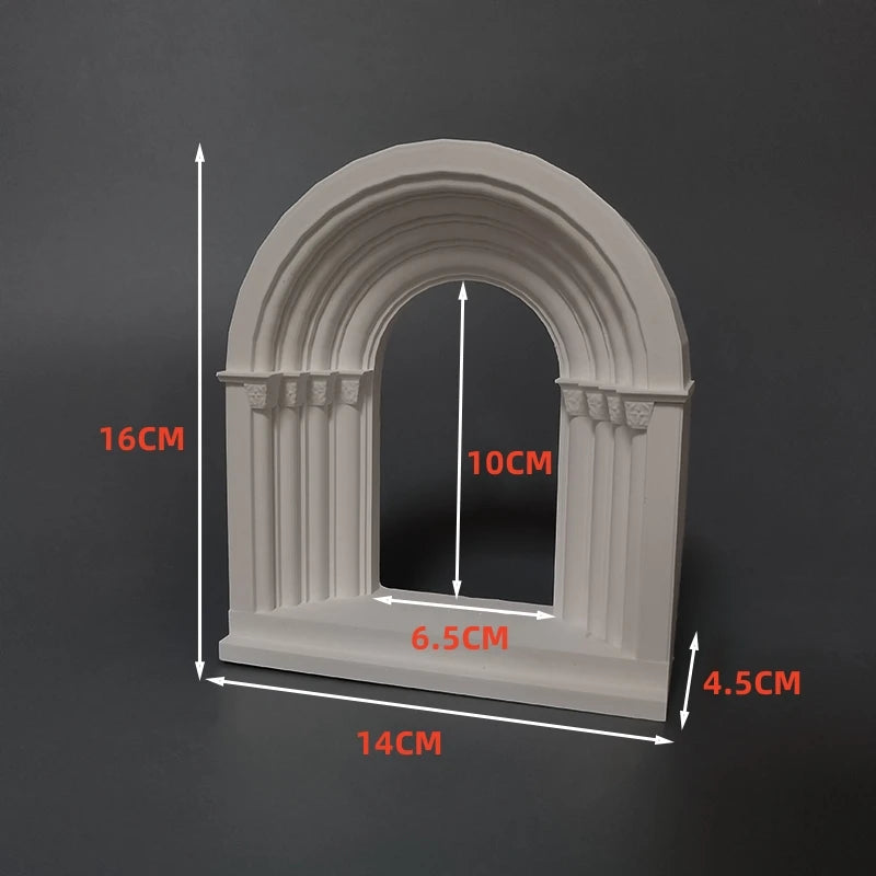 Roman Arch Plaster Relief Sculpture Art Decor Coffee Table Display for Nordic Home Decor Aesthetic Cultural Collectible Statue