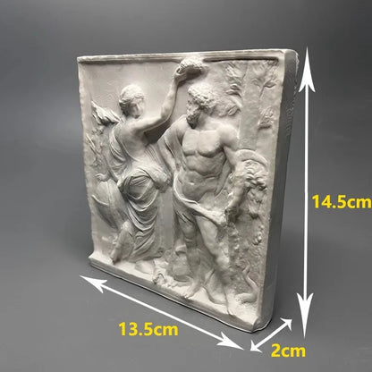 Nordic Retro Roman Hercules Sculpture Plaster Statue Plane Relief Artwork Desktop Ornaments Expanded Incense Stone Gift